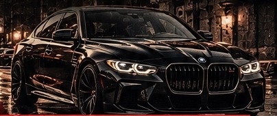 Black BMW in the city